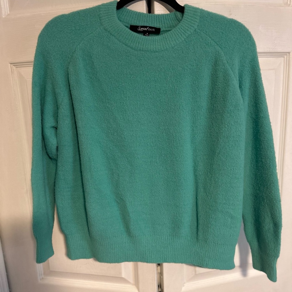 Sweet Rain Aqua Crew Neck Sweater